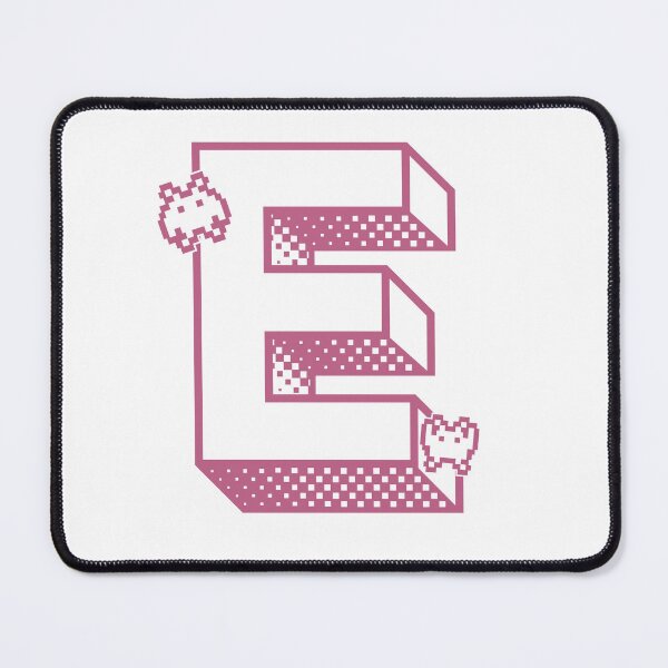 Item preview, Pixelated Pink E – Retro Gaming Initial Design designed and sold by artzybae.