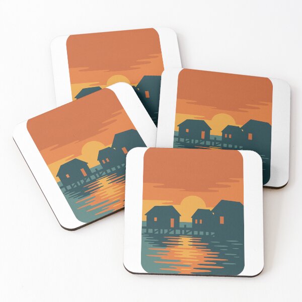 Item preview, Golden Hour Dockside – Fishtown Michigan Rustic Shanties designed and sold by Youssef-BM.
