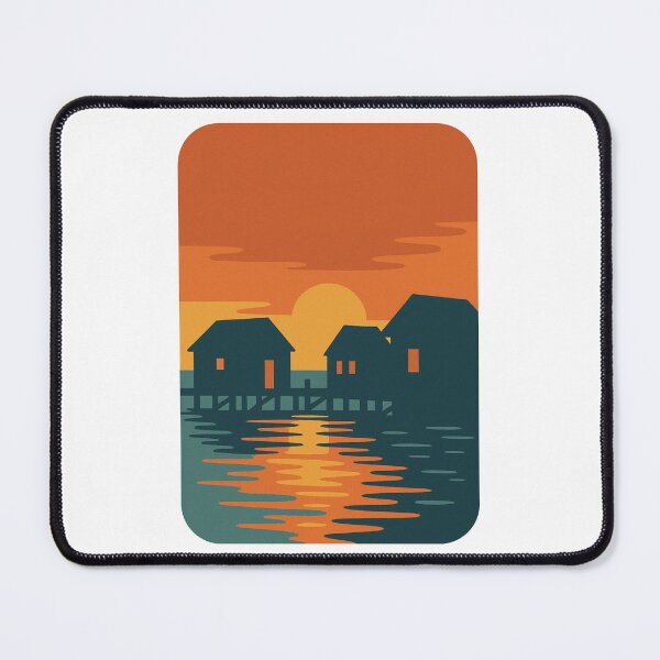 Item preview, Golden Hour Dockside – Fishtown Michigan Rustic Shanties designed and sold by Youssef-BM.