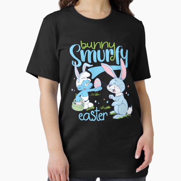 Item preview, The Smurfs Cute Bunny Smurfy Easter Pastel Colors Chest Logo designed and sold by FifthSun.