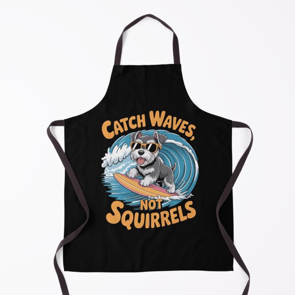 Item preview, Funny Schnauzer Surfing T-Shirt – Catch Waves, Not Squirrels designed and sold by GlessedUp.