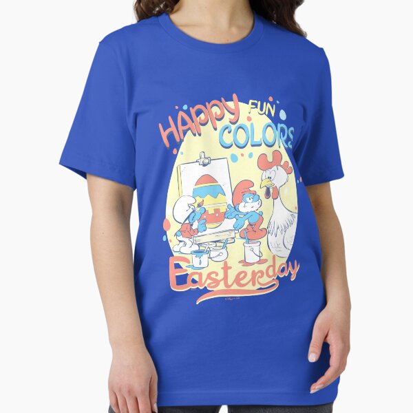 Item preview, The Smurfs Cute Happy Fun Colors Easter Day Big Chest Logo designed and sold by FifthSun.