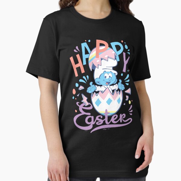 Item preview, The Smurfs Happy Easter Cute Smurf Egg Pastel Colors Logo designed and sold by FifthSun.