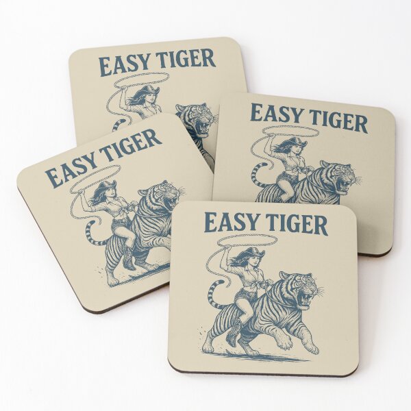 Item preview, EASY TIGER - Cowgirl Riding Confidently With a Rope - Blue designed and sold by Darling DeDe.