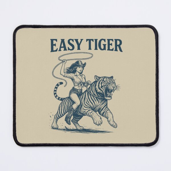 Item preview, EASY TIGER - Cowgirl Riding Confidently With a Rope - Blue designed and sold by Darling DeDe.
