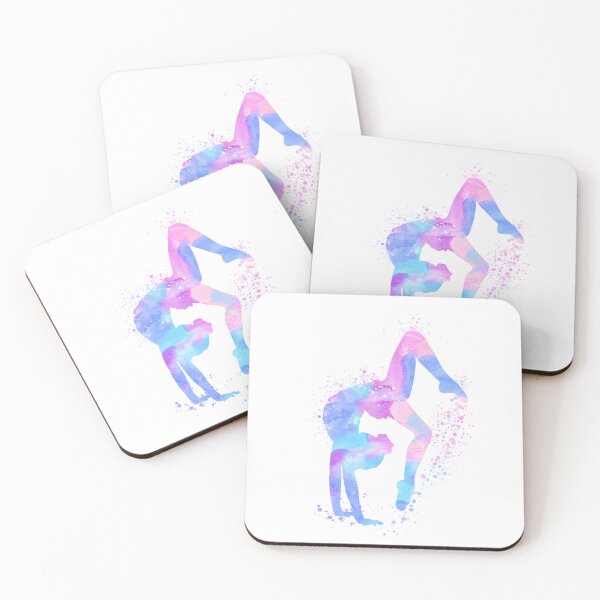 Artikelvorschau, Aquarell einer Turnerin beim Tumbling – Kunstturnen Druck & Sportkunst entworfen und verkauft von LotusGifts.