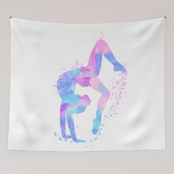 Item preview, Girl Gymnast Tumbling Watercolor – Artistic Gymnastics Print & Sports Art designed and sold by LotusGifts.