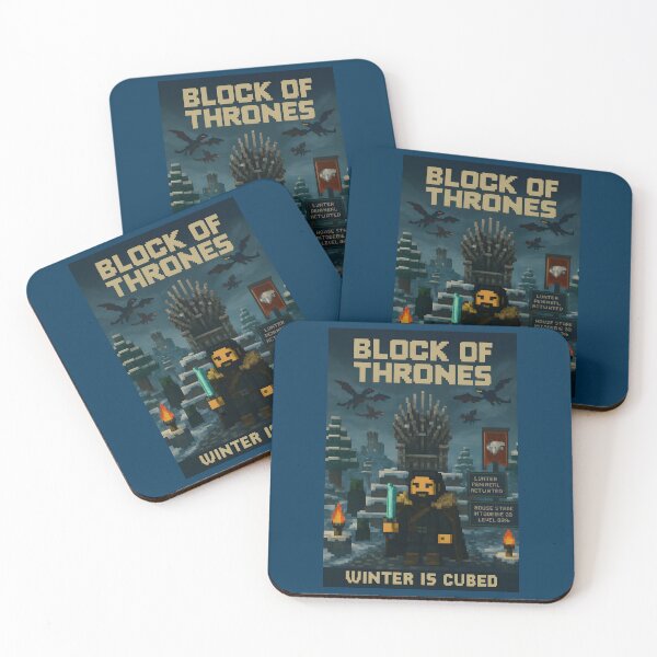 Item preview, BLOCK OF THRONES – Winter is Cubed | Minecraft Fantasy Poster designed and sold by WhisperFrame.