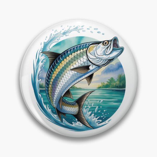 Item preview, Tarpon Sunset Wave – Tarpon Jump with Sunset Background designed and sold by FusiTink.