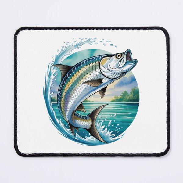Item preview, Tarpon Sunset Wave – Tarpon Jump with Sunset Background designed and sold by FusiTink.