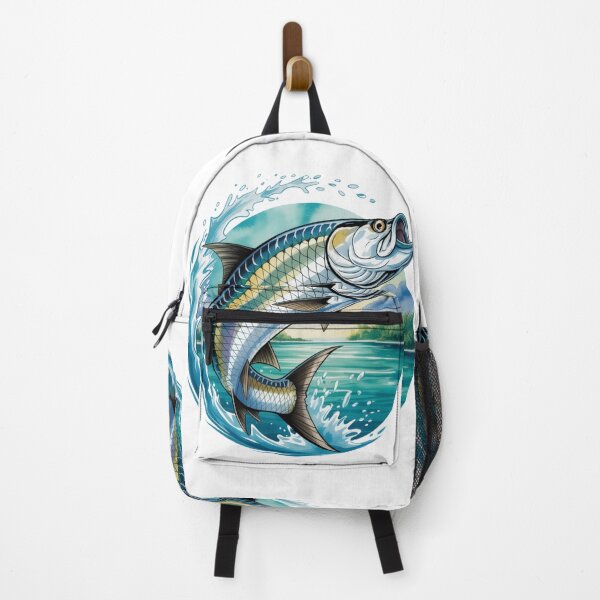 Item preview, Tarpon Sunset Wave – Tarpon Jump with Sunset Background designed and sold by FusiTink.