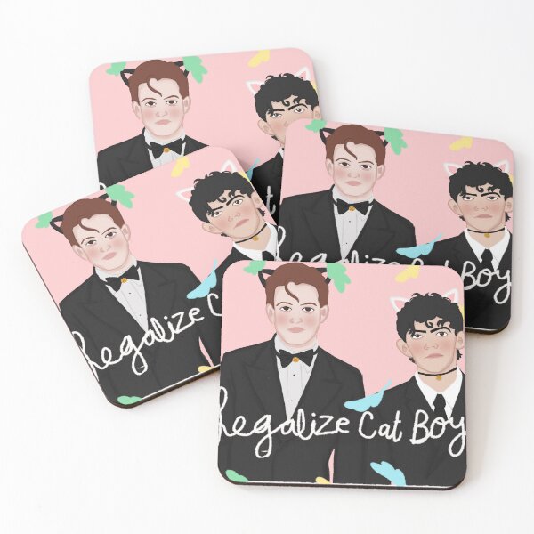 Item preview, Kit and Joe as cat boys  designed and sold by StickerzByJo.