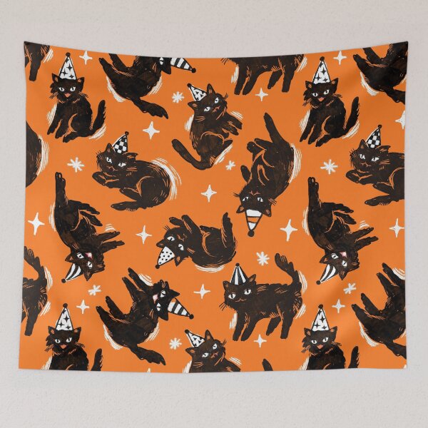 Item preview, Spooky black Halloween cats designed and sold by kostolom3000.