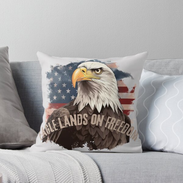 Artikelvorschau, Adler landet auf Freiheit - Amerikanisches patriotisches Retro-Design entworfen und verkauft von Goska71.