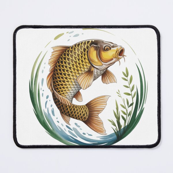Item preview, Golden Carp Circle – Circular Design with Aquatic Vegetation designed and sold by FusiTink.