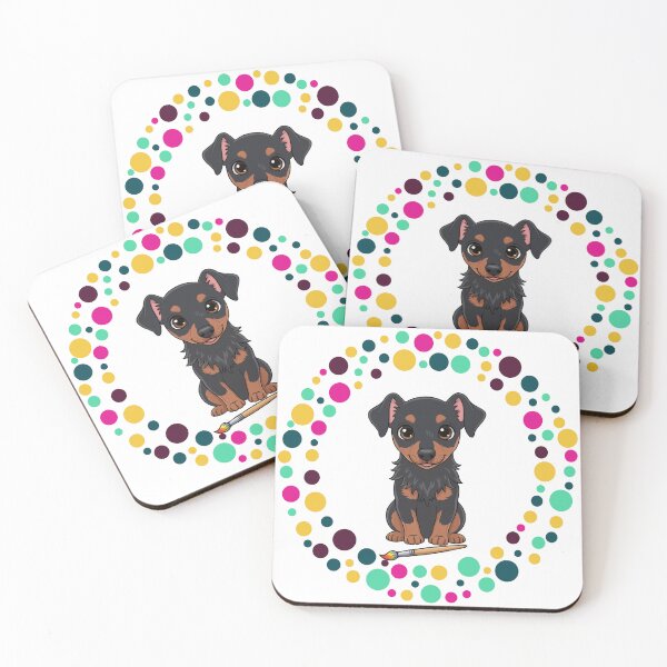 Artikelvorschau, Feiern Sie den Dot Day mit meinem Manchester Terrier – Bunte Hundekunst entworfen und verkauft von The Real Life Symphony.