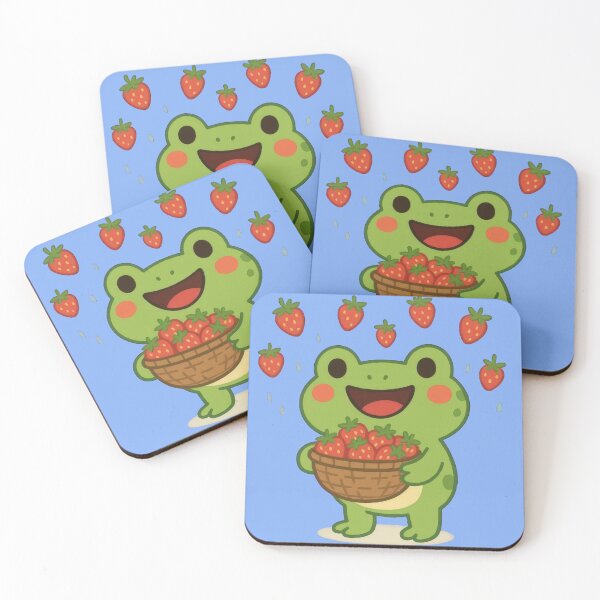 Item preview,  Happy Frog with a Basket of Fresh Strawberries designed and sold by IraBum.