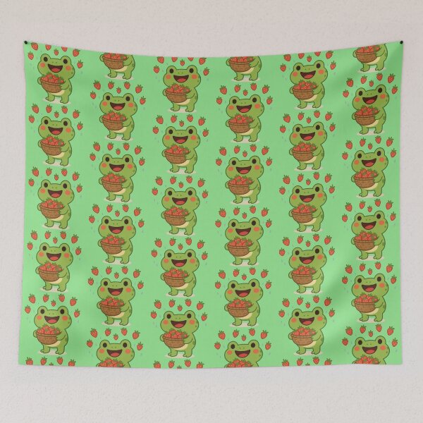 Item preview,  Happy Frog with a Basket of Fresh Strawberries designed and sold by IraBum.