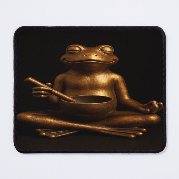 Item preview, Bronze Zen Frog with Singing Bowl - Mindful meditation Art designed and sold by EarthandOcean.
