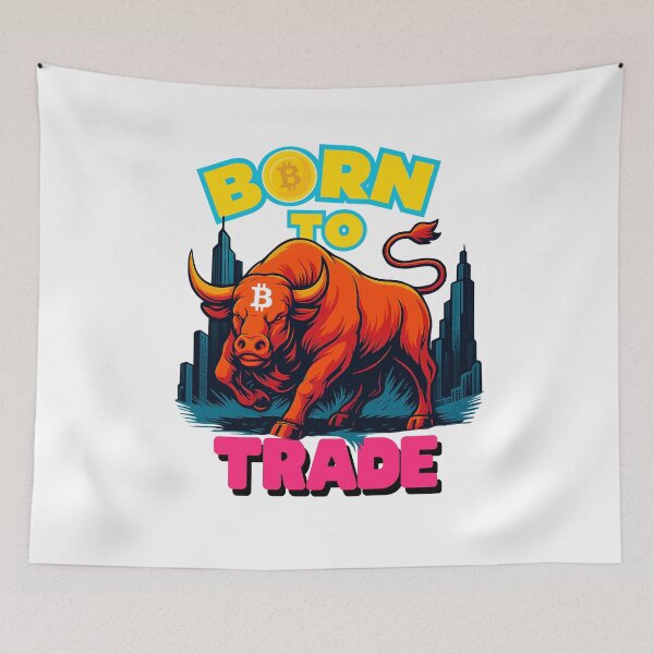 Item preview, "Born to Trade" – Bitcoin Bull in the City Design designed and sold by BitCrop.
