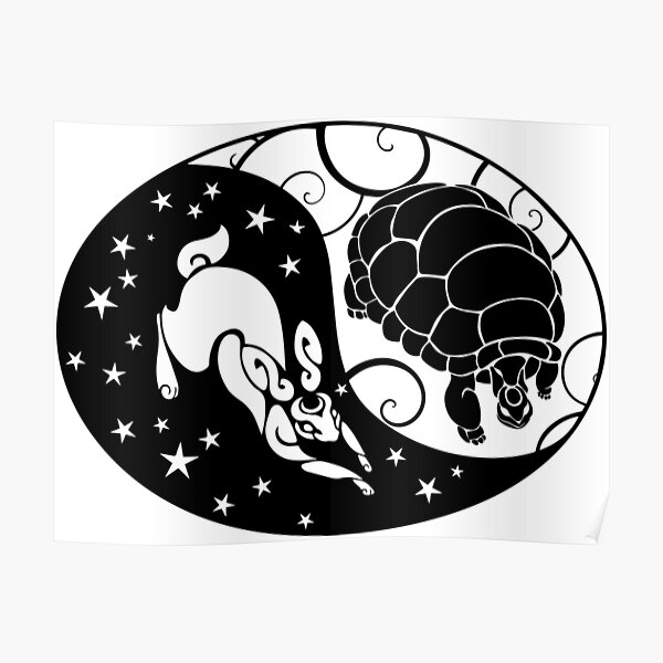 The tortoise and the Hare Yin-Yang Poster