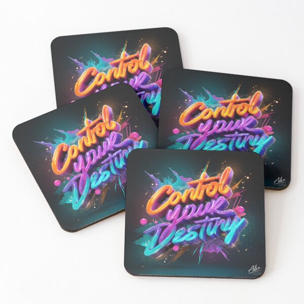 Item preview, Control Your Destiny – Colorful Motivational Typography Design designed and sold by AlexLineArt.