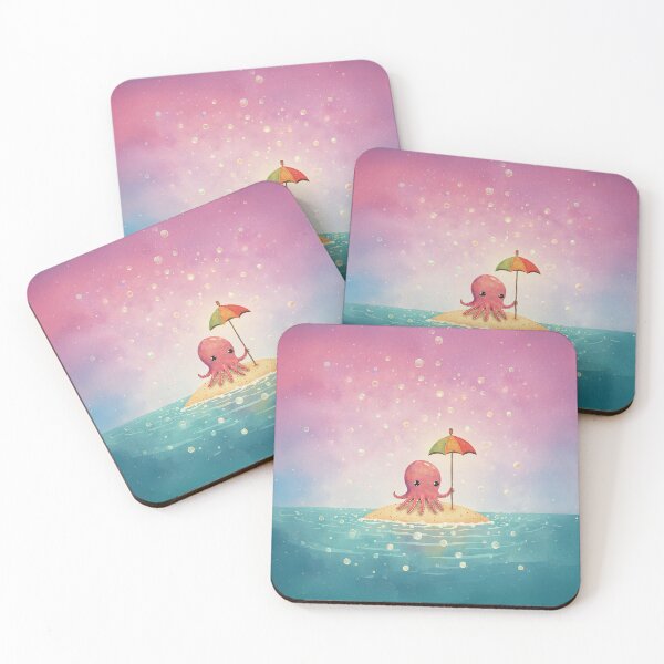 Item preview, Colorful Umbrella on a Tiny Island designed and sold by Whimsical Hug.