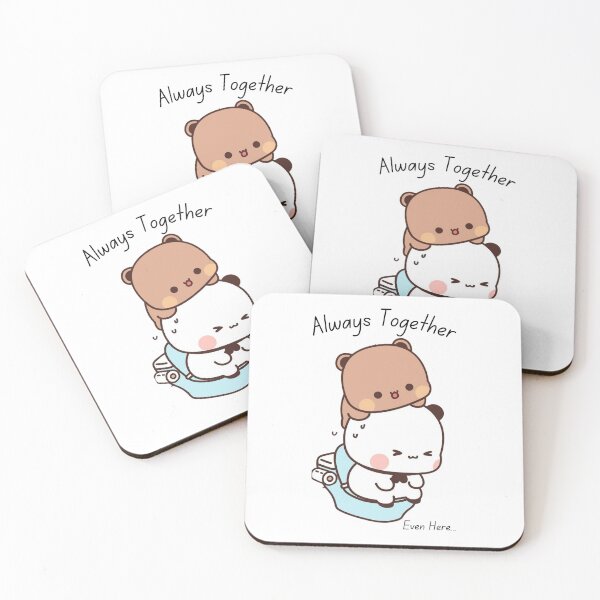 Item preview, Always Together Even Here Bubu Dudu in Bathroom Panda And Brownie Bear Couple 2026 designed and sold by OceanLiveArts.