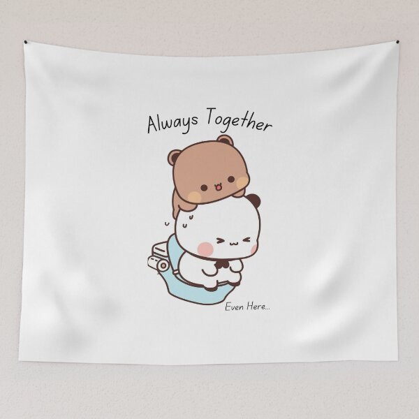 Item preview, Always Together Even Here Bubu Dudu in Bathroom Panda And Brownie Bear Couple 2026 designed and sold by OceanLiveArts.