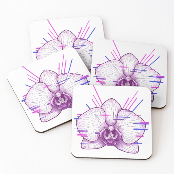 Item preview, Cyberpunk Glitch Orchid Floral Tech Aesthetic designed and sold by StickyGuys.