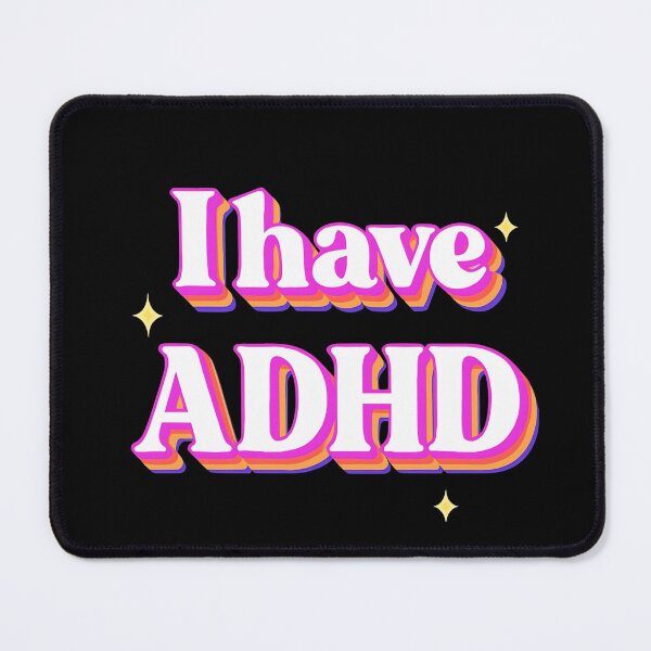 Item preview, I have ADHD - A funny saying retro groovy pink designed and sold by SkeletonsDanger.