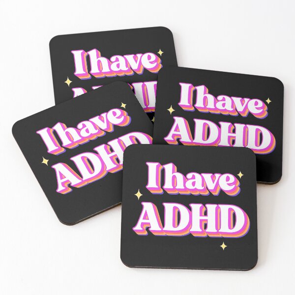 Item preview, I have ADHD - A funny saying retro groovy pink  designed and sold by SkeletonsDanger.