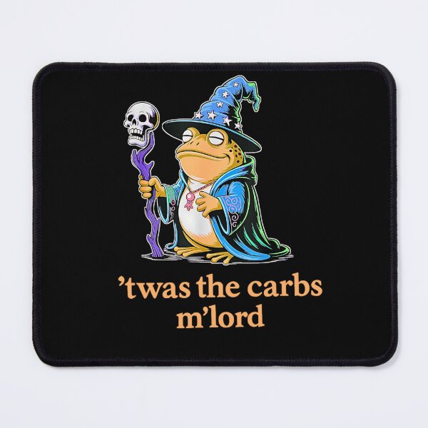 Item preview, Twas The Carbs M’Lord Funny Frog Meme Food designed and sold by URGlden.