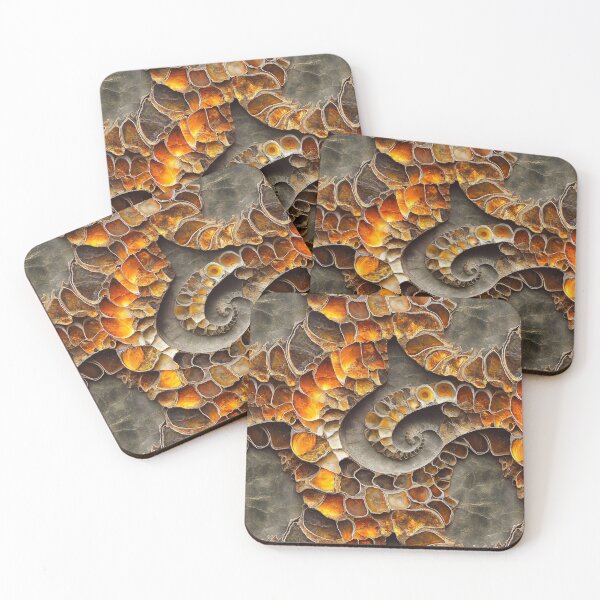 Item preview, glowing amber fossil autumnal octopi tentacles designed and sold by EarthenEmbers.