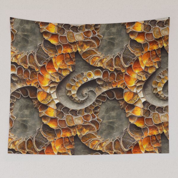 Item preview, glowing amber fossil autumnal octopi tentacles designed and sold by EarthenEmbers.