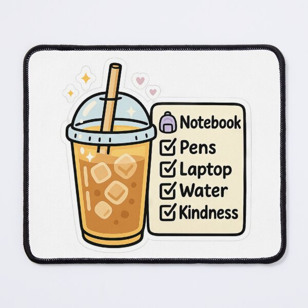 Item preview, Back to School Iced Coffee Checklist with Cozy Classroom Student designed and sold by scicilysimonee.
