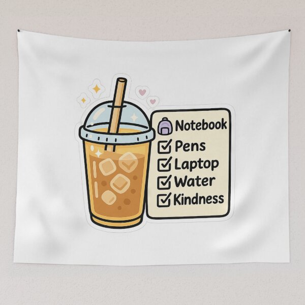 Item preview, Back to School Iced Coffee Checklist with Cozy Classroom Student designed and sold by scicilysimonee.