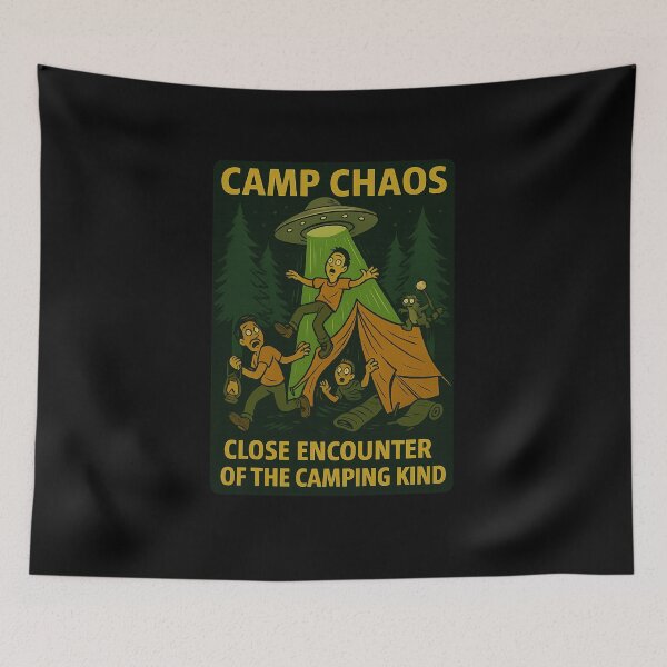 Item preview, Camp Chaos – Close Encounter of the Camping Kind designed and sold by Camp Chaos by Wharf Wreckers.