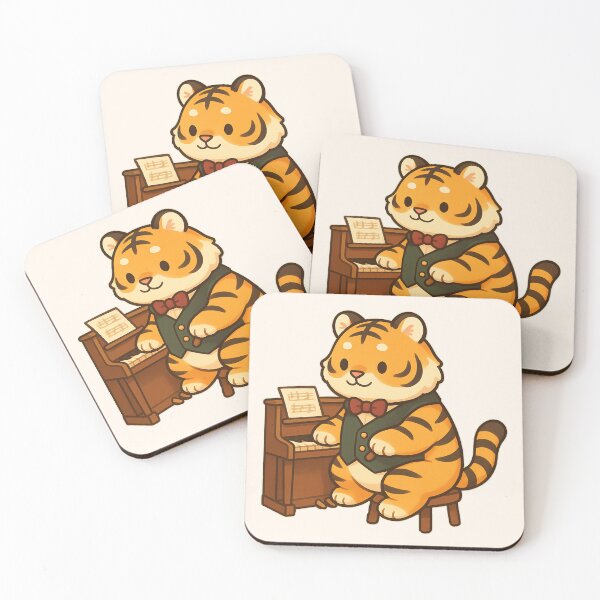 Item preview, Piano Tiger – Kawaii Tiger Playing Music in Waistcoat designed and sold by LuKreate.