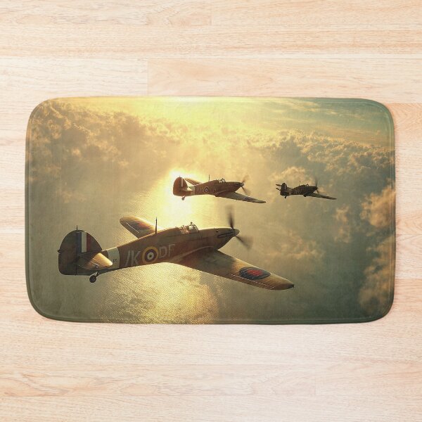 Artikelvorschau, RAF Hurricane Formation Formation in der Abenddämmerung entworfen und verkauft von Skyframe Aviation.