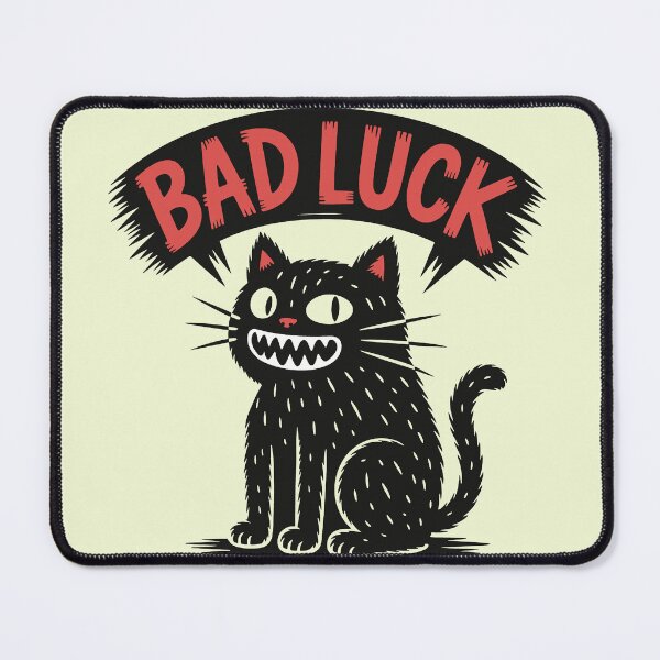 Item preview, Bad luck - angry black cat cartoon designed and sold by MrHide.