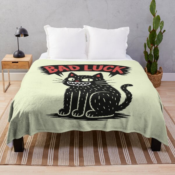 Item preview, Bad luck - angry black cat cartoon designed and sold by MrHide.
