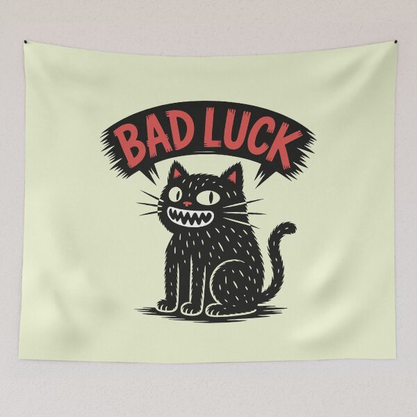 Item preview, Bad luck - angry black cat cartoon designed and sold by MrHide.