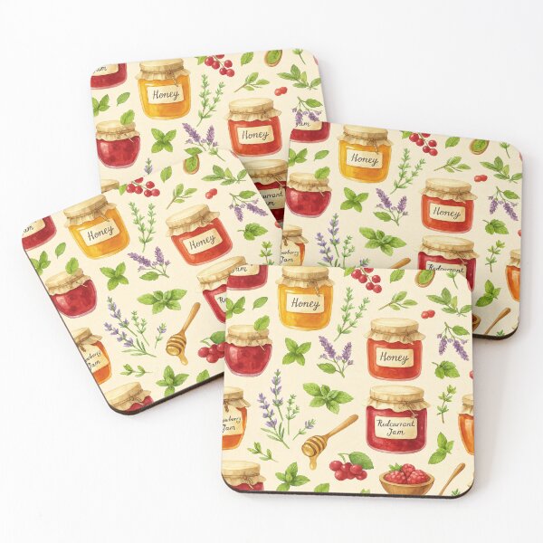 Item preview, Watercolor Jam and Honey Pattern designed and sold by Olea Patterns.