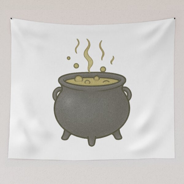 Item preview, Cute Witch Cauldron Illustration – Bubbling Potion Halloween Art designed and sold by Vendeloc.