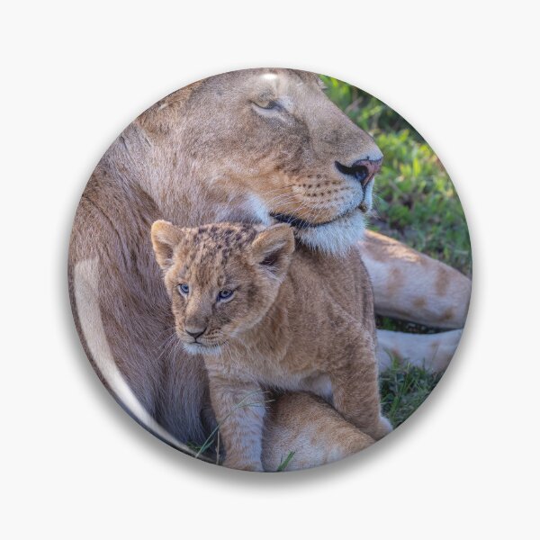 Item preview, Lion Cub and Mom Masai Mara Kenya designed and sold by PhotoArt by Joan Carroll.