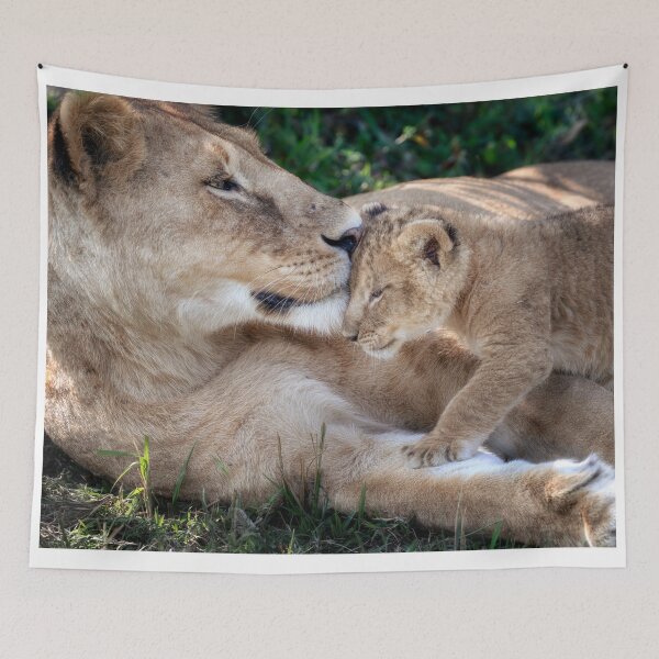 Item preview, Lion Cub and Mom 2 Masai Mara Kenya designed and sold by PhotoArt by Joan Carroll.