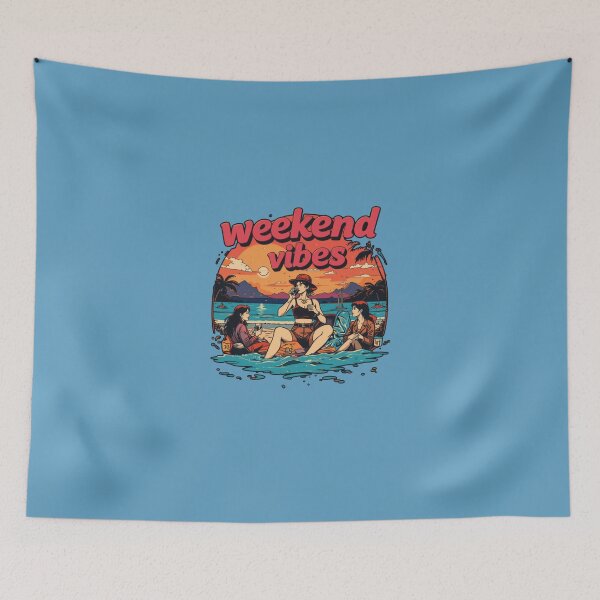Item preview, Weekend Vibes – Retro Beach Sunset with Friends designed and sold by Dospart.