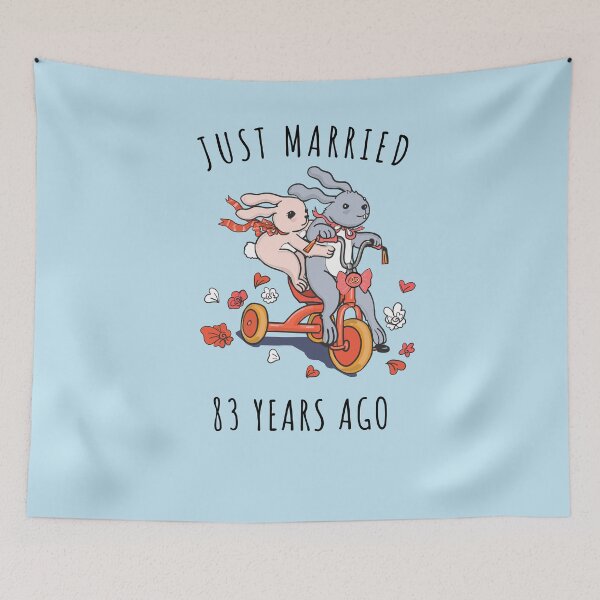 Item preview, Just Married 83 Years Ago - 83rd Anniversary Couple Bunnies Tee, Phone Cases And Other Gifts designed and sold by MemWear.