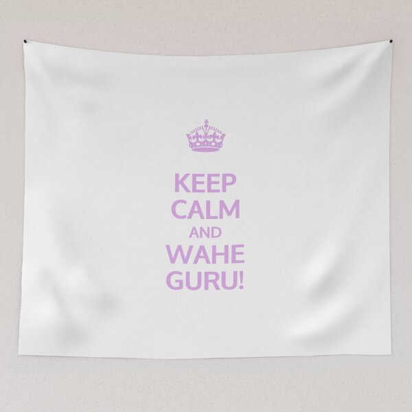 Item preview, Keep calm and Wahe Guru! (Pink)  | Kundalini Yoga Mantra Design for Mindful Living designed and sold by Cooldalini - Kundalini Yogi Wear & Accessories.
